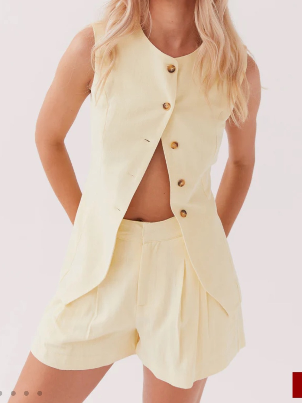 Peppermayo Born For Bordeaux Linen Vest - Lemon